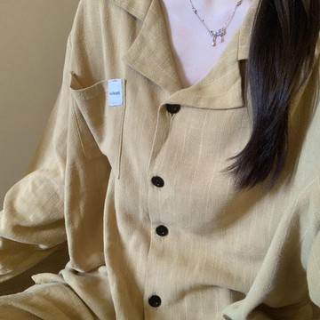 ✨ 精選好物 ✨ 美拉德睡衣女 韓版春秋季新款條紋長袖睡衣   長袖家居服套裝 簡約純色長袖套裝家居服  可外穿睡衣