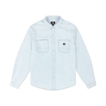 Converse Woven LS Button Down 男款 淺藍色 休閒 襯衫 長袖 10027335-A01