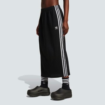 ADIDAS ORIGINALS 愛迪達 阿迪達斯 三葉草 女長裙-黑白色 KNITTED SKIRT-IY7279