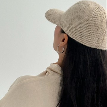 【ᴛᴏs】C系列幾何白金色耳環 C Collection 紐約風金屬飾品