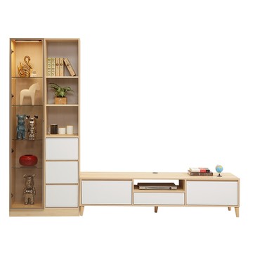 直人木業-RENATA現代風展示電視櫃組260公分(展示櫃三抽置右80公分+電視櫃180公分)