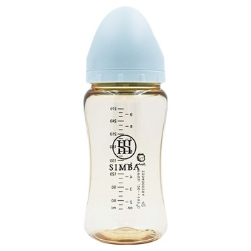 Simba 小獅王辛巴 新生適用 蘊蜜鉑金PPSU寬口防脹氣奶瓶  晨藍  270ml  1瓶