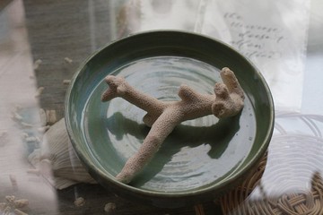 手拉坏氣質綠陶盤/蛋糕盤/點心盤/飾品盤/燭台