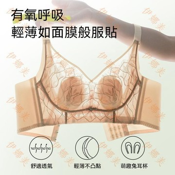 【臺灣出貨👙】兔耳朵內衣女夏季薄款聚攏透氣超薄不空杯大胸顯小蕾絲文胸罩【伊娜美】