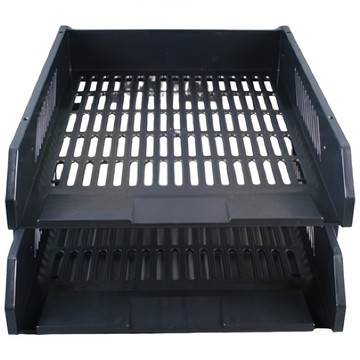 LONG HO 龍和文具 B4活動式公文架 DR-402 380 x 280 x 170mm  黑色  2層