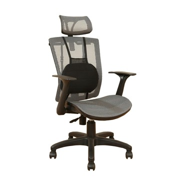 《DFhouse》曼德森-氣墊腰枕辦公椅 灰色