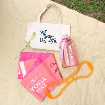 春日好YOUNG運動組－運動毛巾+八字拉繩+1.5L 大容量水壺