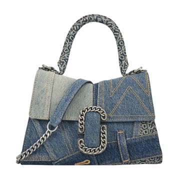 [平輸版] 【MARC JACOBS】 ST MARC 牛仔拼接手提/斜背鍊條包(藍)真品平輸