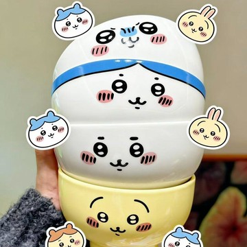 吉伊卡哇三小隻表情餐具可愛陶瓷飯碗家用宿舍烏薩奇吉伊小八飛鼠