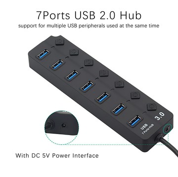 usbhub集線器7口2.0按鍵hub擴展分線器usb2.0菱形七口高速hub【宜家良品百貨】