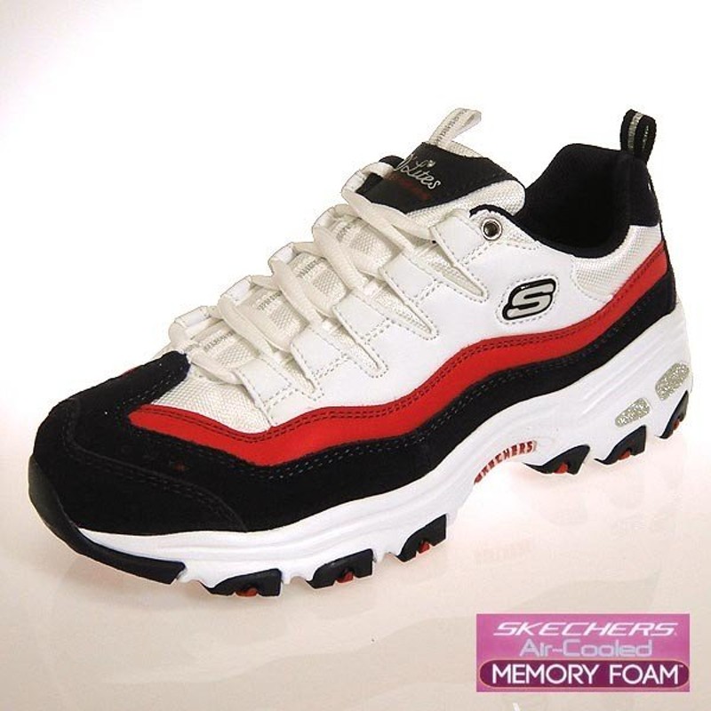 スケッチャーズ レディーススニーカー D Lites Sure Thing ホワイト ネイビー レッド Skechers Memoryform ディーライツ ダット ボリューム 通販 Lineポイント最大0 5 Get Lineショッピング