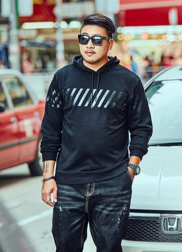 (加絨)大尺碼男裝 長袖T恤 連帽T恤 衛衣 加大帽T 櫻桃嚴選 2XL~7XL 個性帽T 加大尺碼帽T 男潮服 大碼T恤 大碼帽t