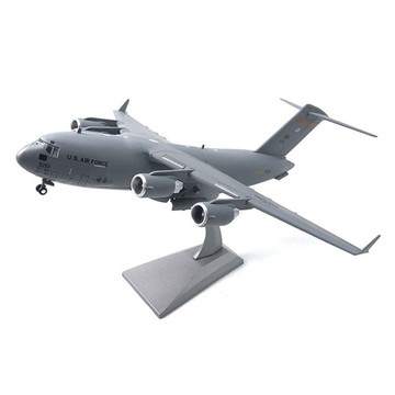 軍事模型 裝飾用壓鑄戰鬥機 C-17 環球霸王III + 底座套組  1個  灰色