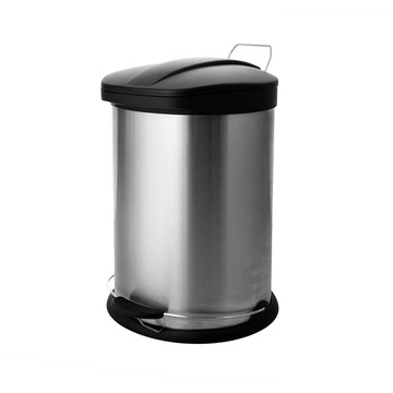 Home Star 多麼潔 不鏽鋼踏式緩降垃圾桶 12L  髮絲銀  1個