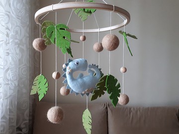 恐龍嬰兒移動托兒所裝飾，嬰兒床移動，期待媽媽的禮物