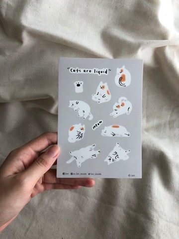 貼紙：貓咪是液體 / Can you see meow