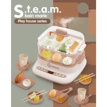 福利品 蒸籠玩具 蒸氣雙層鍋 噴霧玩具 家家酒玩具