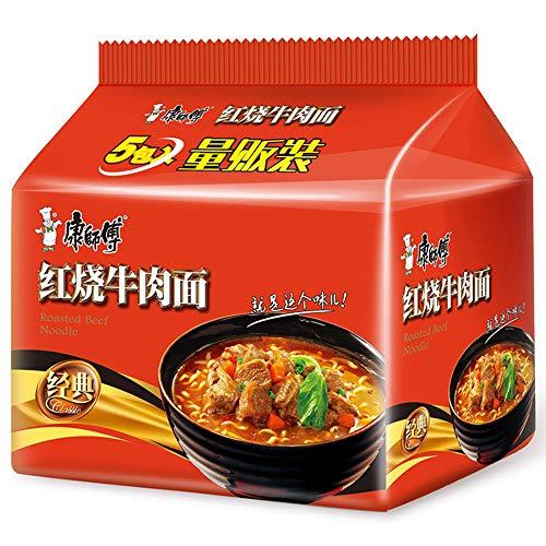 泡面 ??牛肉面 方便面 インスタント麺 康?傅?典系列 ??牛肉面 五?包 96g*5袋