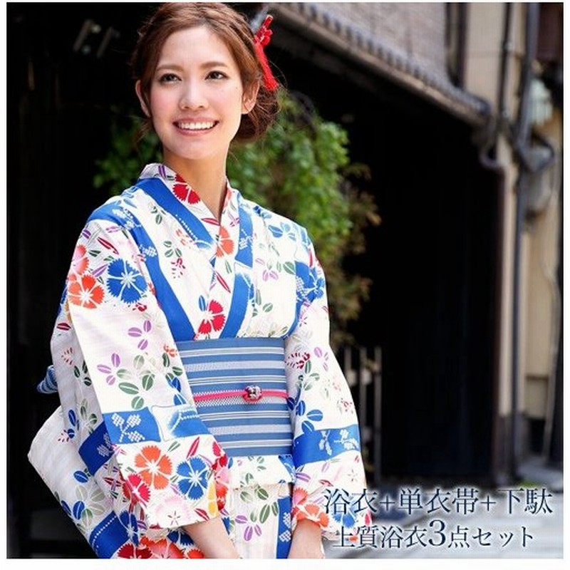 浴衣 セット レディース 古典柄 高級変わり織り綿浴衣3点セット 生成りとベージュのストライプ地に青竹と撫子 萩 大正ロマン レトロモダン 通販 Lineポイント最大0 5 Get Lineショッピング