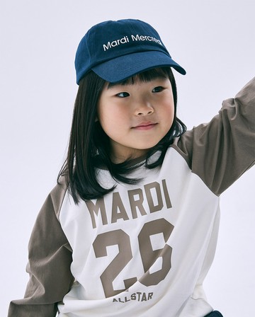 MARDI MERCREDI 童裝 刺繡棒球帽 海軍藍色 經典LOGO 象牙白文字 可調式 KIDS CAP MARDI MERCREDI LOGO