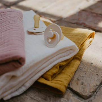 北歐經典【BIBS】Muslin有機棉紗布安撫巾 - 2入 (共6色可選) 新生兒 寶寶 彌月禮 新手爸媽 哭鬧安撫 圍兜 被毯