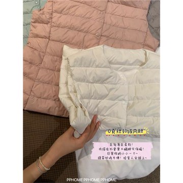 PPHOME自制~羽絨內膽 0負重輕薄羽絨馬甲內搭保暖背心外套上衣女