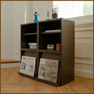 【ikloo宜酷屋】四格多變掀門收納櫃(木質書櫃)