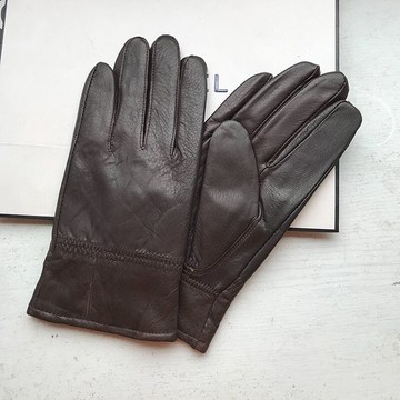 真皮手套保暖手套-綿羊皮加絨光板秋冬男手套74bx4【獨家進口】【米蘭精品】