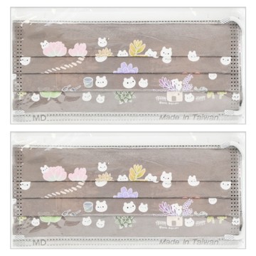 無藏生醫 成人醫療口罩 suyu art 兔子麻糬  可可棕色  5片  2包