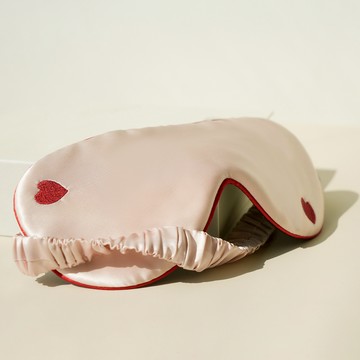 Not Just Pajama重磅愛心真絲眼罩/遮光睡眠眼罩/玫瑰粉