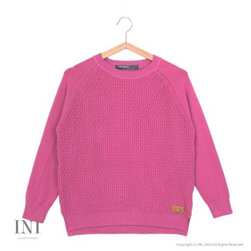 【INI】質感風格、立體柔軟針織上衣．桃紅色