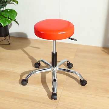 LOGIS  Q彩虹鐵腳工作椅 升降 美容椅 旋轉椅 美髮椅B365 紅