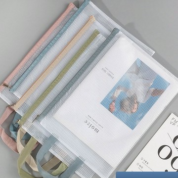 台灣出貨-超低價 低價透明拉鏈袋 防水手提網格袋 試捲收納袋 資料袋 辦公文袋 可印字 客製化透明文件袋 支票袋 夾鏈袋