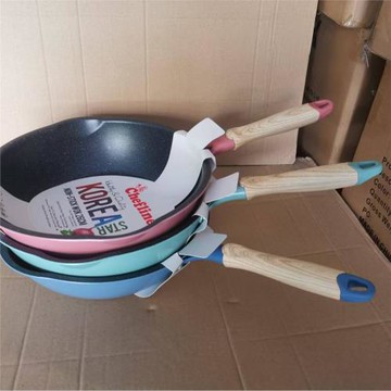外貿原單出口韓國不粘炒鍋大燉鍋精品麥飯石鍋奶鍋不粘彩色深煎鍋