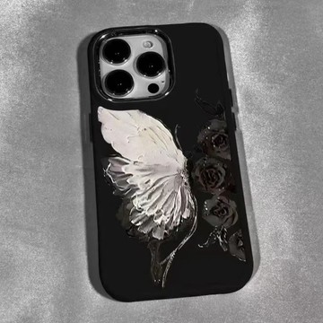 ins玫瑰蝴蝶新款蘋果16/15/14promax手機殻plus軟iPhone12高級11/xs/xr/7/8plus