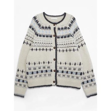 韓系新款復古提花毛衣外套秋季寬松慵懶風長袖高級感針織開衫上衣