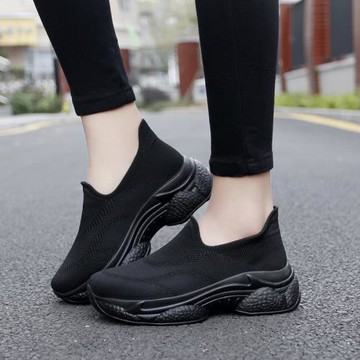 老北京布鞋女春秋厚底女鞋休閑運動鞋一腳蹬中老年媽媽健步散步鞋