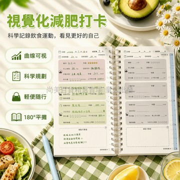 桃園出貨✨ A6 減肥計劃本 便攜每日打卡本 運動飲食自律記錄表時間管理筆記本