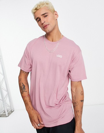 Vans left chest logo t-shirt in pink-Blue