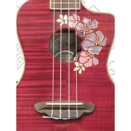 Luna Floral Flamed Maple Concert Ukulele w Tuner ＆ PC, UKE FLO PACK