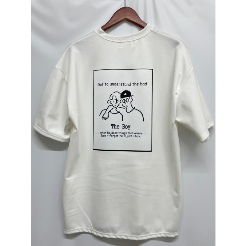 Tシャツ メンズ おしゃれ イラストTシャツ BOY エモTシャツ 韓国