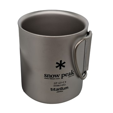 snow peak 雪諾必克 SP鈦金屬雙層杯 220折疊把  銀色  1個