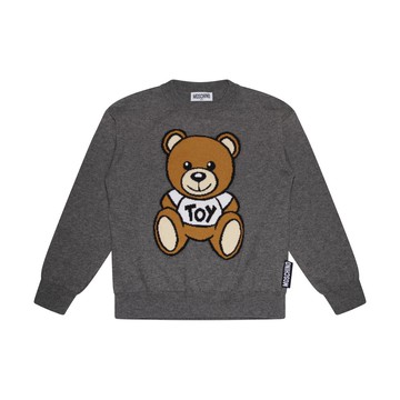 Moschino - Grey Cotton And Wool Blend Toy Bear Sweater