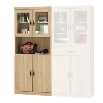 【MUNA 家居】原切橡木色2.7X6尺中空四門書櫃/840