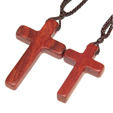 檀木十字架吊墜木質項鏈男女夏季簡約百搭時尚飾品情侶款2021新品