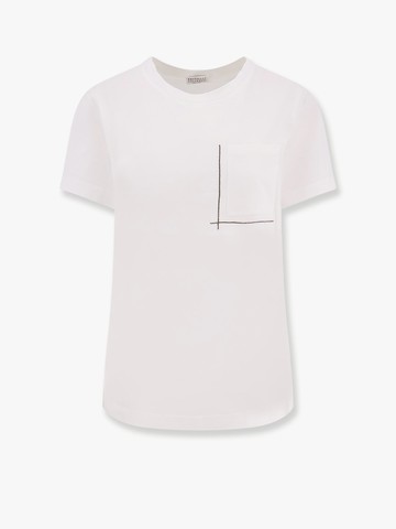 Cotton t-shirt with monili detail - BRUNELLO CUCINELLI - gender_Woman