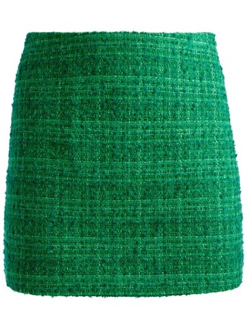 alice + olivia - Riley tweed miniskirt - women - Acrylic/Wool/Recycled Cotton/Other fibres/Nylon/Polyester - 12 - Green