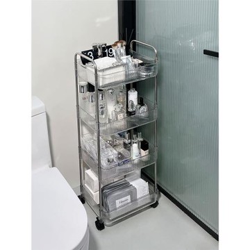 衛生間化妝品小推車置物架可移動臥室梳妝臺浴室護膚品收納架落地