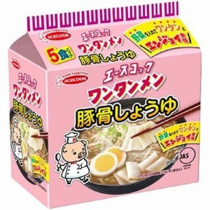 エースコック　ワンタンメン豚骨しょうゆ（袋）5食パック×6個×2セット