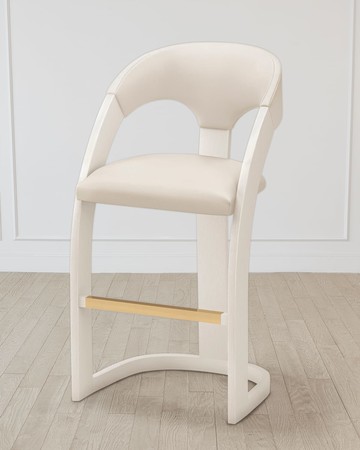 Delia Antique White Bar Stool